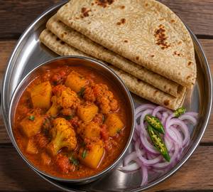 4 Roti With Aloo Gobi