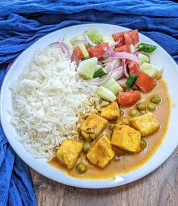 Rice + Matar Paneer + Salad