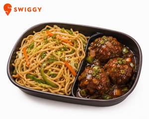 Veg Chowmein with Veg Manchurian Combo [Serves 1]