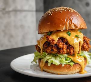 Chicken thigh fry burger