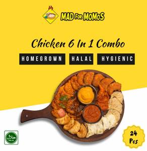 Chicken Momos Platter [Six In One] [24 Pcs]