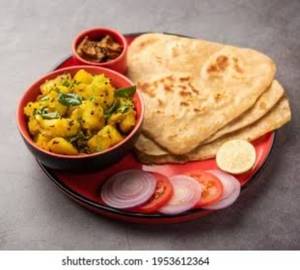 Plain paratha meal