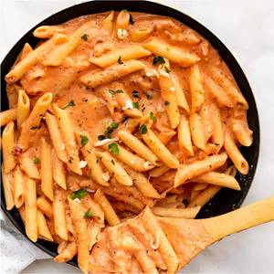 Penne Pasta In Pink Sauce