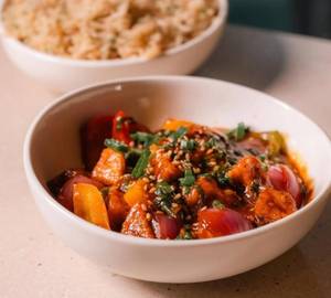 Garlic Rice With Tofu Chili Bowl