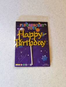 Happy Birthday Golden Cake Topper