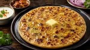 Aloo paratha meal