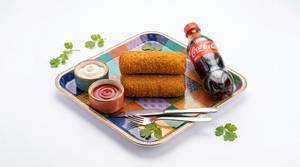Combo Breaded Paneer Roll 2-Pieces & Coca Cola 400Ml