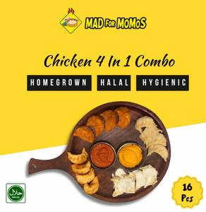 Chicken Momos Platter [Four In One] [16 Pieces]