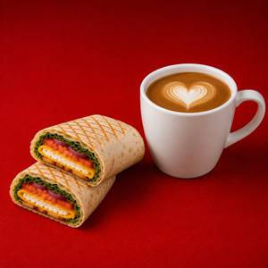 Cafe Mocha+egg & Cheese Wrap