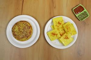 Butter Handvo + Garlic Dhokla
