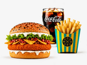 Mexican Aloo Tikki Burger Combo
