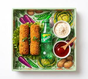 Combo Breaded Veg Roll 2-Pieces & Sprite 250Ml