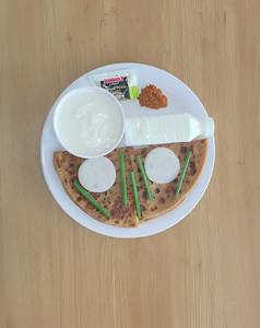 Aloo Onion Paratha + Butter Milk