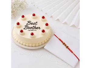 Vanilla  Rakhi  Cake + Rakhi