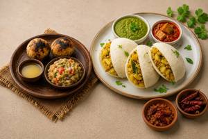 Combo Of Litti Chokha + Stuffed Idli