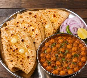 Chole With 4 Butter Roti
