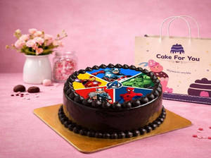 Superman Hero Theme Chocolate Photo Cake (500 G)