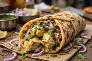 Chicken malai egg kawab roll