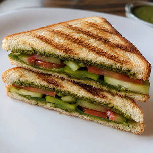 Jain Green Chutney Grilled Sandwich