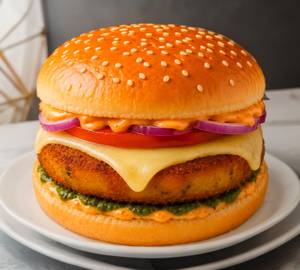 Cheese Aloo Tikki Burger           