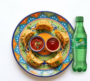 Combo Fried Veg Momos 5-Pieces & Sprite 250Ml