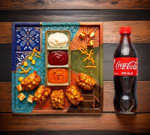 Combo Fried Corn & Cheese Momos 5-Pieces & Coca Cola 400Ml