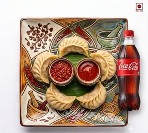 Combo Steamed Chicken Schezwan Momos 5-Pieces & Cococola 400Ml