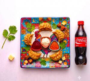 Combo Fried Chicken & Cheese Momos 5-Pieces & Coca Cola 400Ml