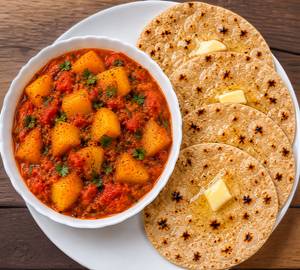 Aloo Tomato Subji With 4 Butter Roti