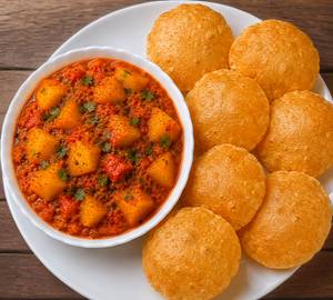 Aloo Tomato Subji With 6 Poori