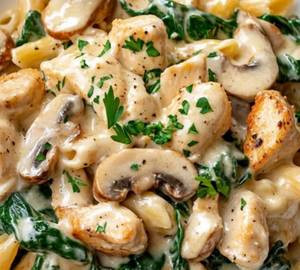 Mushroom Cheese Pasta(White)