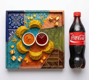 Combo Steamed Corn & Cheese Momos 5-Pieces & Coca Cola 400Ml