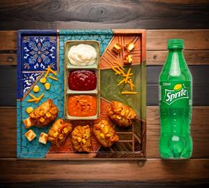 Combo Fried Corn & Cheese Momos 5-Pieces & Sprite 250Ml