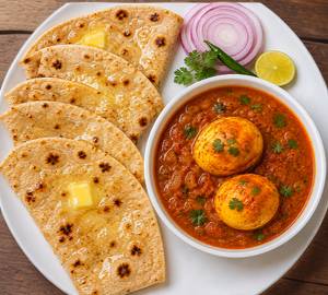 Egg Curry (2 Pcs) With 4 Butter Roti