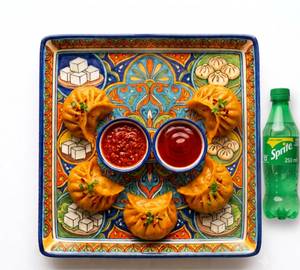 Combo Steamed Paneer Momos 5-Pieces & Sprite 250Ml
