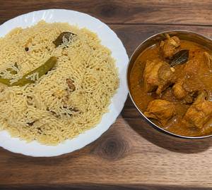 Bagara rice with chicken curry
