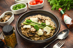Grilled Asparagus With Mushroom Rissoto