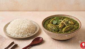 Parwal Palak With Rice