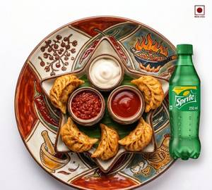 Combo Fried Chicken Schezwan Momos 5-Pieces & Sprite 250Ml