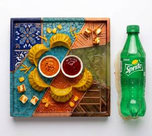 Combo Steamed Corn & Cheese Momos 5-Pieces & Sprite 250Ml