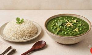 Palak Matar With Rice