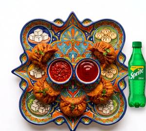 Combo Fried Paneer Momos 5-Pieces & Sprite 250Ml