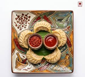 Steamed Chicken Schezwan Momos 5-Pieces