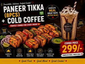 PANEER TIKKA (8pcs)+ 1 COLD COFFEE MINI