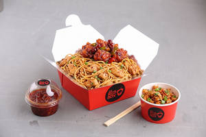 Dragon Chicken With Chicken Butter Chilli Garlic Noodles