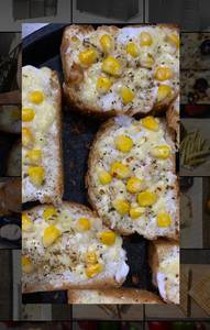 Herbs Corn Cheese Garlic Crostini 4 Pc