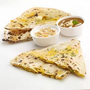 Onion Kulcha With Dal And Raita