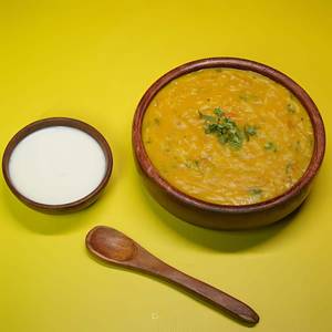 Dal Khichdi With Curd