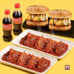 Chicken PanFried Momo(Schezwan sauce)8Pc+Chk Moburg 2Pc+2 Coke 250ml