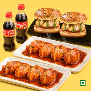 Veg PanFried Momo (Tomato Garlic)8Pc+Veg Moburg 2Pc +2 Coke 250ml